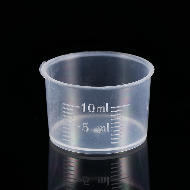 100pcs 10ml Disposable Measuring Cups Thickened Clear Plastic Liquid Volumetric Measurement Cups, Size: 3.2X3.2CM