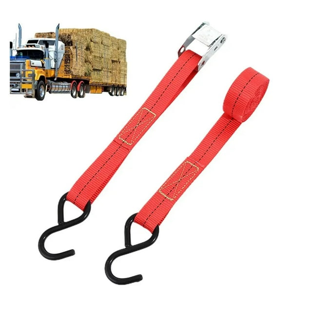 Sangles d'Arrimage de Voiture 5m Sangle à Cliquet Tendeur de Corde Imperméable Sangles de Camion Résistantes à l'Usure Sangle de Cargo Robuste