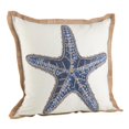 thumbnail image 1 of 20 Po Carré Étoile Poisson Imprimer Coton Rempli Jeter Oreiller&44; Bleu Marine, 1 of 1