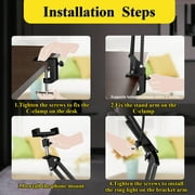 usmallbee Camera Mount with Ring Light Overhead، Flex Articulating Phone Holder متوافق مع iPhone و Logitech Webcam و Computer Tripod لتسجيل فيديو البث المباشر على YouTube