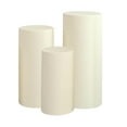 thumbnail image 3 of BLESIYA 3Pcs Cylinder Pedestal Covers Backgrounds for Wedding Graduation Anniversary beige, 3 of 8