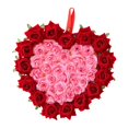thumbnail image 3 of Guirnalda de rosas artificiales con forma de corazón para decoración del hogar, guirnalda de flores vívidas para colgar en la puerta. Estilo B, 3 of 9
