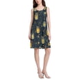 thumbnail image 2 of FORMRS Summer Dress for Women Loose U Neck Sleeveless Midi Beach Sundresses with Pockets, Orange Fireflies Pattern, 2 of 8