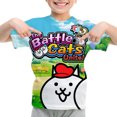 thumbnail image 3 of Camiseta de Battle Cats, ropa para niños, camiseta informal de cuello redondo, camisetas de manga corta con dibujos animados, ropa de verano para niños de 2 a 14 años, 3 of 5