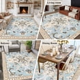 thumbnail image 6 of Bohemia Area&nbsp;Rug 5x7ft Vintage Boho Ethnic Farmhouse Blue Flower Pattern Non-Slip&nbsp;Washable Square&nbsp;Rugs Soft Felt Indoor Floor Mat for Bedroom Kitchen Living Room Bathroom, 6 of 9