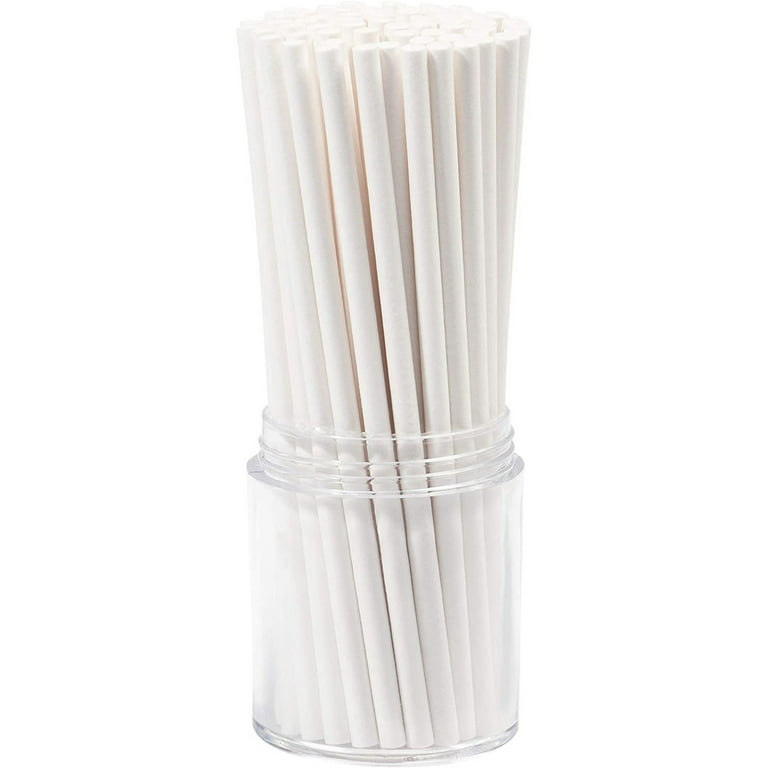 Lollipop Sticks,500 Pieces White Paper Treat India