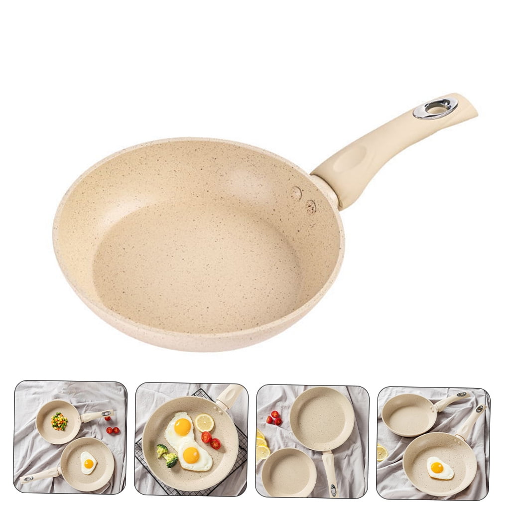 FONDOTIN Aluminum Frying Pan with Non-Stick Maifan Stone Coating and Handle, Cookware for Home Kitchen Use