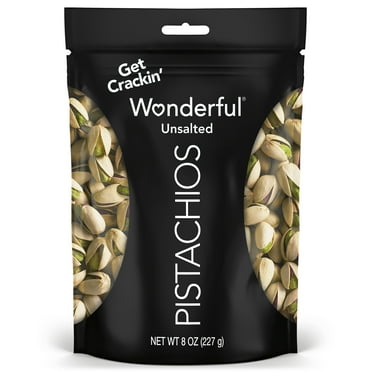 Wonderful Pistachios In-Shell Unsalted Nuts, 8 Ounce Resealable Bag
