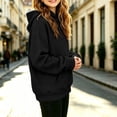 thumbnail image 6 of Falkdiz Girls Waffle Sweatshirts Hooded Winter Pullover With Pocket Outdoor Long Sleeve Travel Solid Color Shirts for Girls Black , Size: 120, 6 of 8