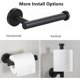 thumbnail image 2 of Toilet Roll Holder Towel Ring, Wall Mounted Toilet Paper Holder, 2 Pieces Classic Stainless Steel Bathroom Accessories, Matte Black, 2 of 3