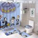 thumbnail image 1 of Félix el gato-theme 4-Piece Shower Curtain Set with Rugs, Waterproof Bathroom Decor Set Includes Bath Mat, U-Shaped Rug, Toilet Lid Cover and Curtain with Hooks, 1 of 6