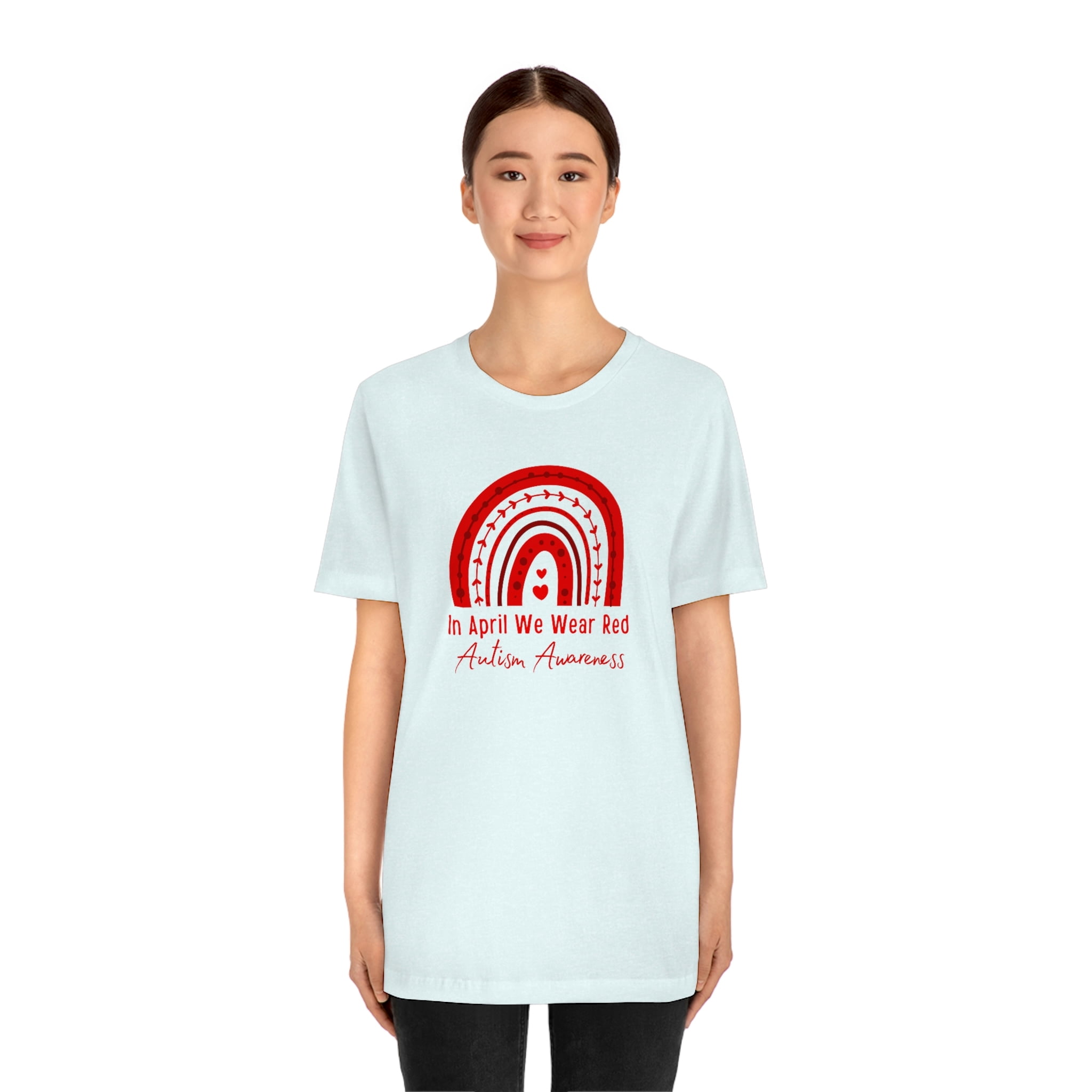 In April We Wear Red for Autism Awareness Shirt