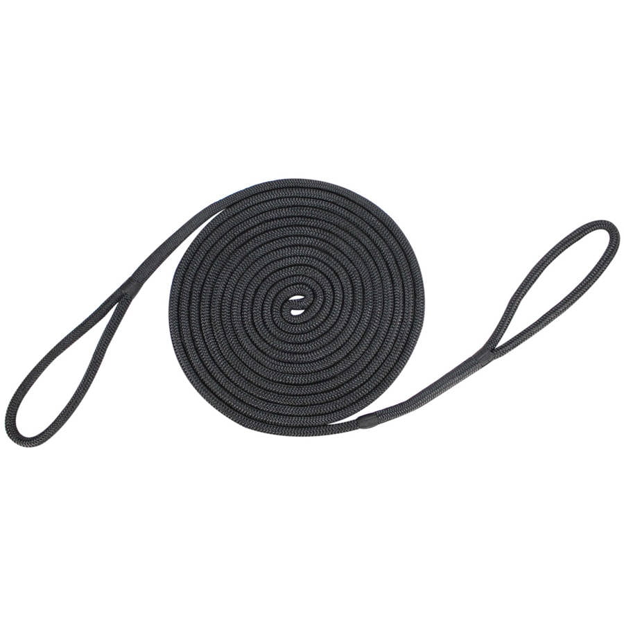 3/8 x 15 Extreme Max 3006.2463 BoatTector Double Braid Nylon Dock Line Black w/ Reflective Tracer