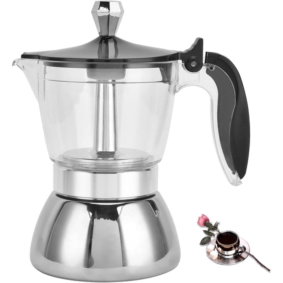 4-Cup Stainless Steel Stovetop Moka Pot Espresso