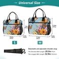 thumbnail image 2 of Medium Cooler Bag Lunch Bag Portable Meal Bag Work Meal Bag Outdoor Meal Bag Travel Meal Bag Picnic Meal Bag Going Out Meal Bag Blue Flowers and Butterflies, 2 of 6