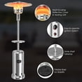 thumbnail image 6 of Yardi Yard Outdoor Heater Propane Standing LP Gas Steel with Table and Wheels-Silver, Heat Lamp, Outdoor Heater for Home and Residential, 6 of 7