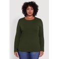 thumbnail image 2 of Women's Plus Size Long Sleeve Crew Neck Tee, 2 of 5