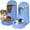 Sapphire Blue, variant on Automatic Cat Feeder and Water Dispenser with Stainless Steel Bowl Dog Gravity Food Feeder and Waterer for Small Medium Pets Puppy Kitten 1 Gallon x 2