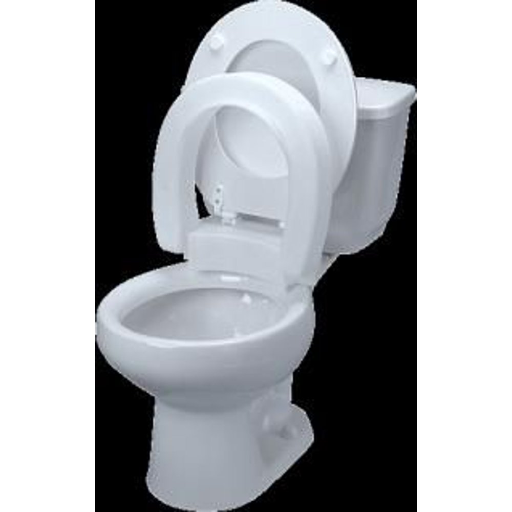 Elevated toilet seat , hinged
