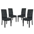 thumbnail image 2 of Modway Confer Dining Side Chair Vinyl Set of 4 in Black, 2 of 5