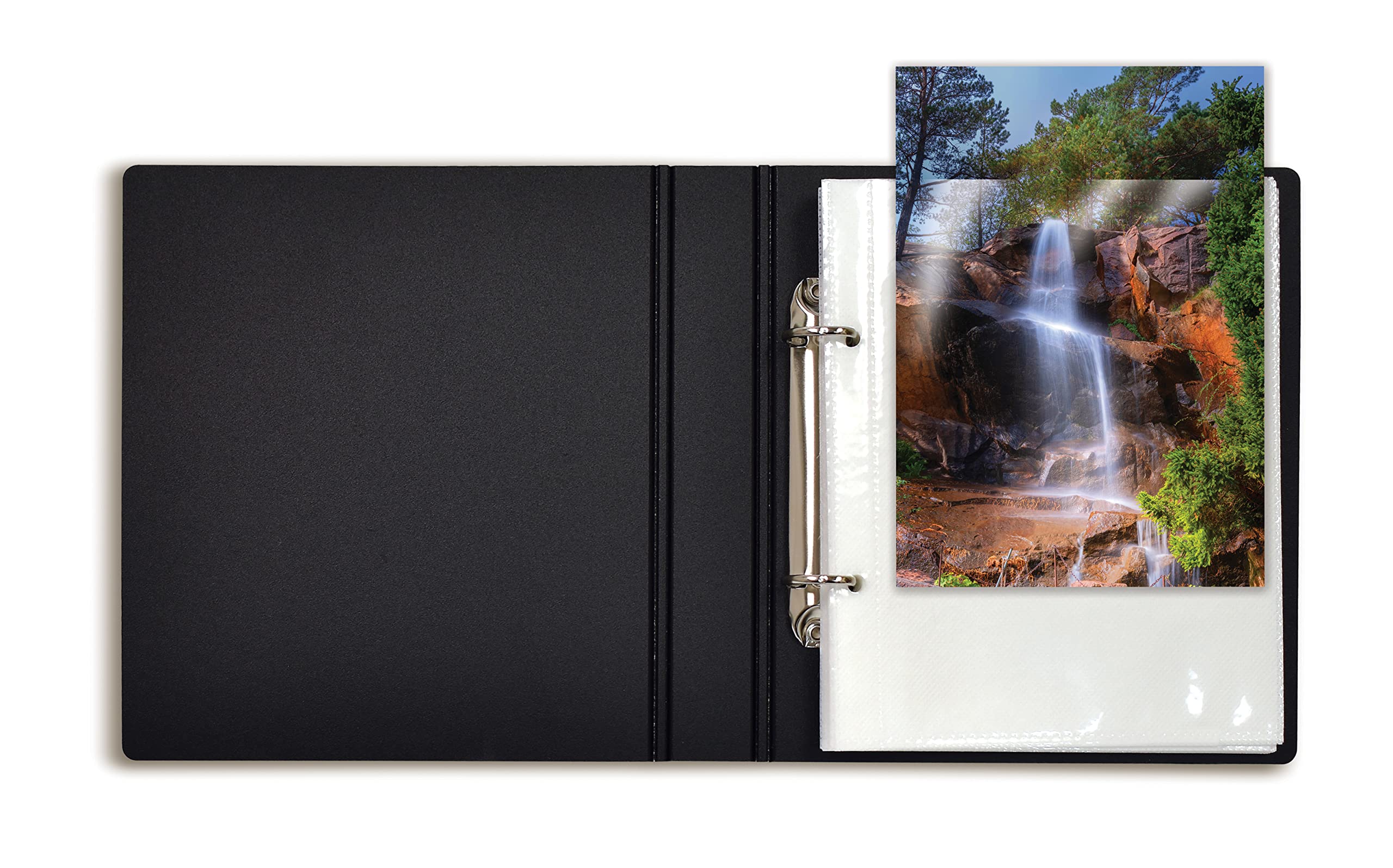 Photo Album for 5x7 Pictures, 2-Ring Mini Hard Cover Photo Binder, Holds 36  5x7 Photos with Clear Heavyweight Pocket Sleeves, by Better Office