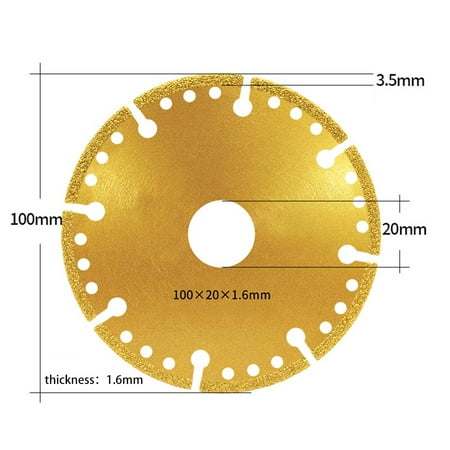 

1Pc Brazed Diamond Saw Blade Cutting Disc 100mm 20mm Bore For Steel Metal Stone Iron Rebar Aluminum Cutting Angle Grinder Parts