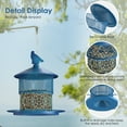 thumbnail image 2 of Digipettor Metal Wild Bird Feeder for Outside, Squirrel Proof Bird Feeders, Retractable 4LB Capacity Large Seed Birdfeeder for Outdoors Hanging Garden Yard, Blue, 2 of 8