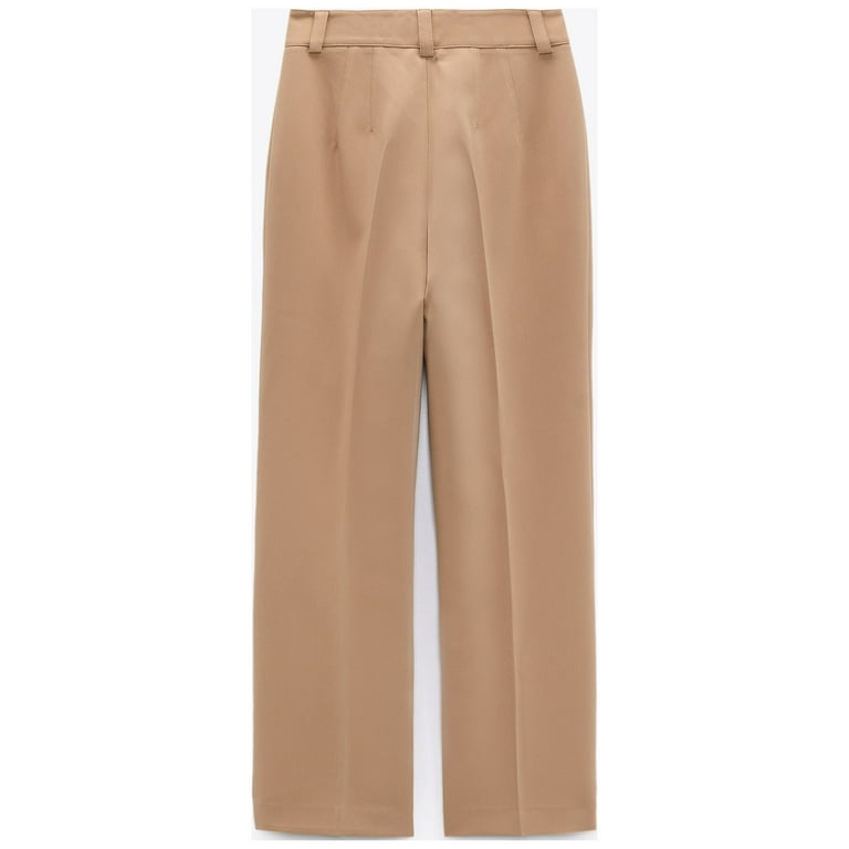 ZARA NEW WOMAN FULL LENGTH HIGH-RISE STRAIGHT LEG FRANCOISE PANTS -Small  New with Tags Ref:9203/103 