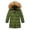Green, variant on Mercatoo Kids Girls Long Jacket Winter Faux Hooded Down Coat Padded Windproof Thermal Overcoat for School Girls 4 12 Years