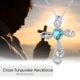 thumbnail image 4 of Coachuhhar Cross Necklace 925 Sterling Silver Heart Moonstone/Turquoise Pendant Necklace Cross Jewelry Gifts for Women, 4 of 7
