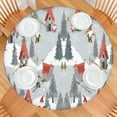 thumbnail image 2 of Gray Christmas Gnome Village Pattern Round Fitted Tablecloth with Elastic Edge,Dining Table Cover Waterproof,Outdoor Round Tablecloth for Camping,Dining,Indoor and Outdoor, 2 of 7