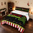 thumbnail image 3 of Manfei Merry Christmas Queen Comforter Set Holiday Comforter Sets Queen, Blue White 3pcs 1 Comforter and 2 Pillowcases, Xmas Reversible, 3 of 6