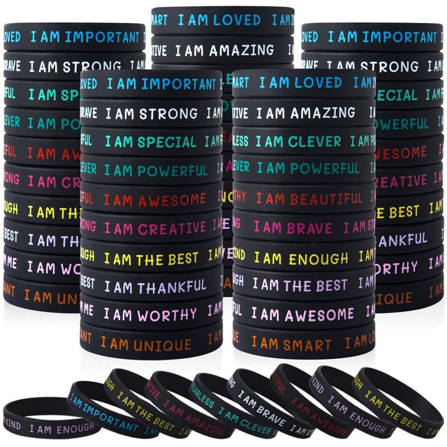 Pulseras de silicona KUCLIN con citas inspiradoras para niños x100