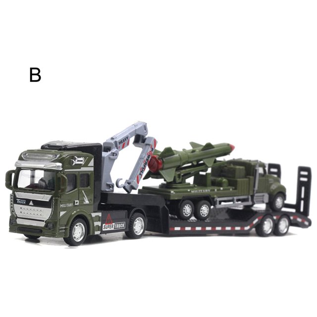 1/50 Échelle Modèle de Remorque de l'Armée Figure Éducatif Fonction de Rappel Armée Remorque Missiles Véhicule Modèle Jouet pour Étudiant