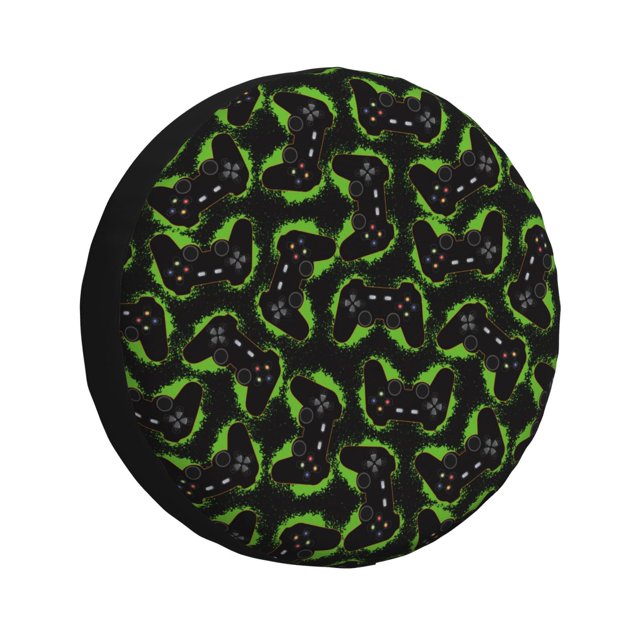 Fotbe Cool Gamepad Funda de Llanta de Repuesto con Estampado, Engrosada, Ajuste Universal para Jeep, Remolque, RV, SUV, Camión-16 inch
