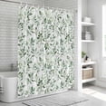 thumbnail image 6 of Sage Green Leaf Bathroom Shower Curtains with 12 Hooks Polyester Waterproof Shower Curtain for Stalls and Bathtubs Country Eucalyptus Nature Plant Branch Decorative Bathroom Curtain 36x78 Inches, 6 of 8