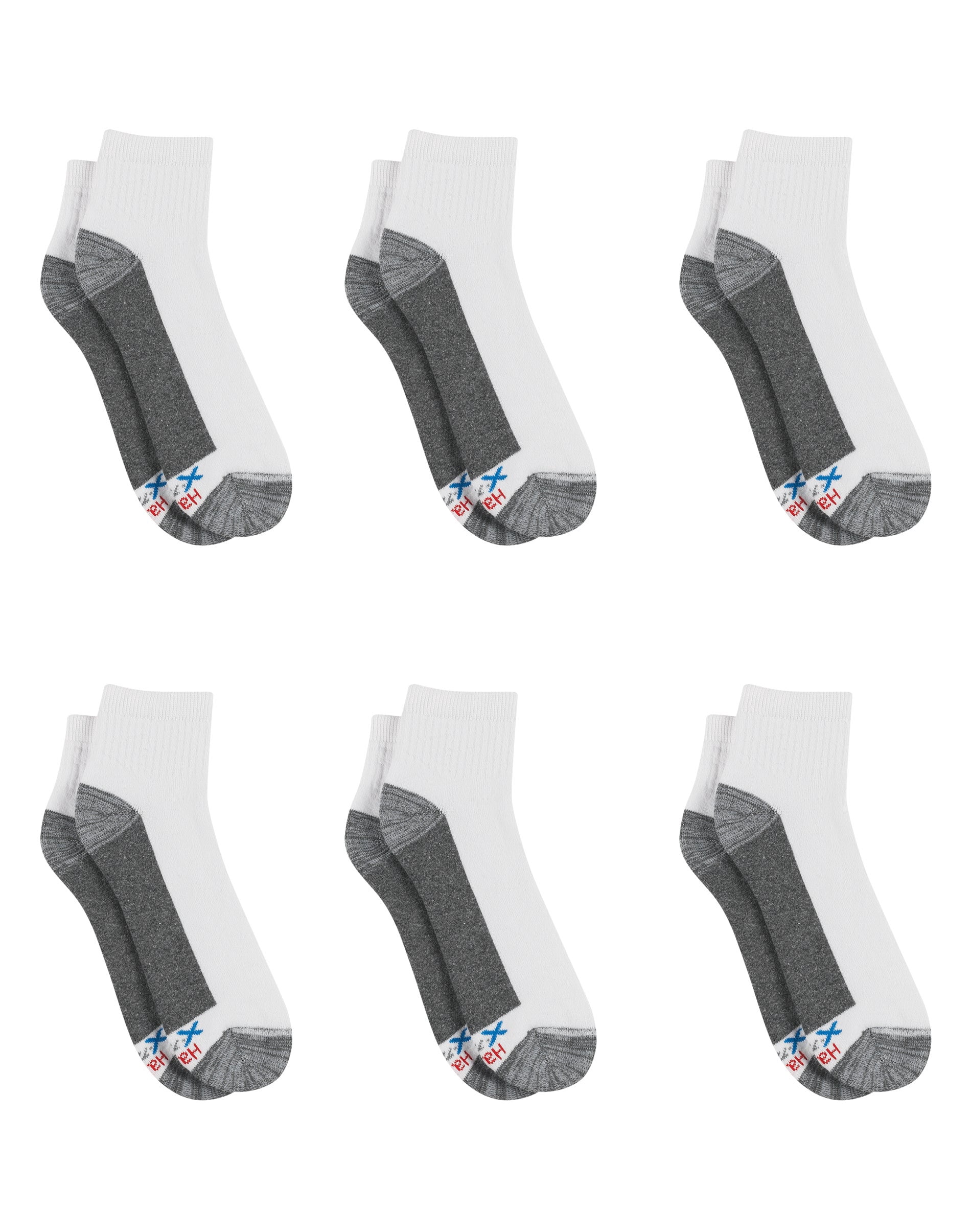Hanes Ultimate Men's Ultra Cushion Ankle Socks, 6-Pairs White 6-12
