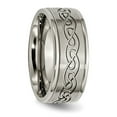 thumbnail image 4 of Chisel Titanium Brushed Center 9mm Scroll Design Band, 4 of 7