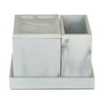 thumbnail image 2 of Better Homes & Gardens Faux Marble 4 Piece Vanity Organizer Set with Magnetic Side, White, 2 of 7