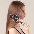 thumbnail image 3 of Autumn Leaves Hair Brush, Vintage Floral Detangling Paddle Brush with Wildflower and Butterfly Illustration, Soft Bristle Comfortable Grip Brush, 3 of 8