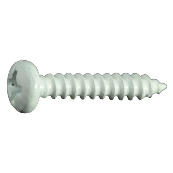 #6 x 3/4" White Steel Phillips Pan Head Sheet Metal Screws (40 pcs.)