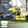 thumbnail image 5 of 17 Inch Lawn Mower, Segmart Battery Walk-Behind Lawn Mower with Bag for 2400sq ft Small lawns, Multifunction Cordless Lawn Mowers with 5 Adjustable Heights, Yellow, 5 of 9