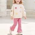 thumbnail image 2 of Curenmufel Crewneck Pullover and Long Pants Girls Matching Set Fall Winter Clothes 2T (Pink,2 Years), 2 of 9
