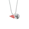 thumbnail image 2 of Delight Jewelry Acrylic 3/4" Red Cheer Megaphone Silvertone Script Initial Disc - Y - Charm Necklace, 20"+3", 2 of 4