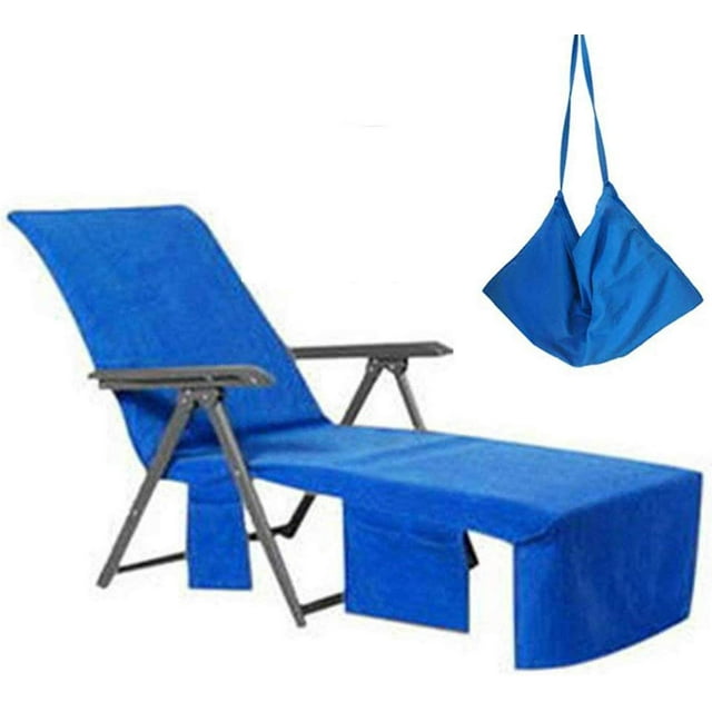 Housse de Chaise Longue en Microfibre Serviette de Plage Housse de Chaise Longue de Piscine