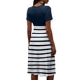 thumbnail image 5 of Easter Dresses for Women Short Sleeve Wrap V-Neck High Waist Sundress Casual Summer Beach Vacation Dress, 5 of 5