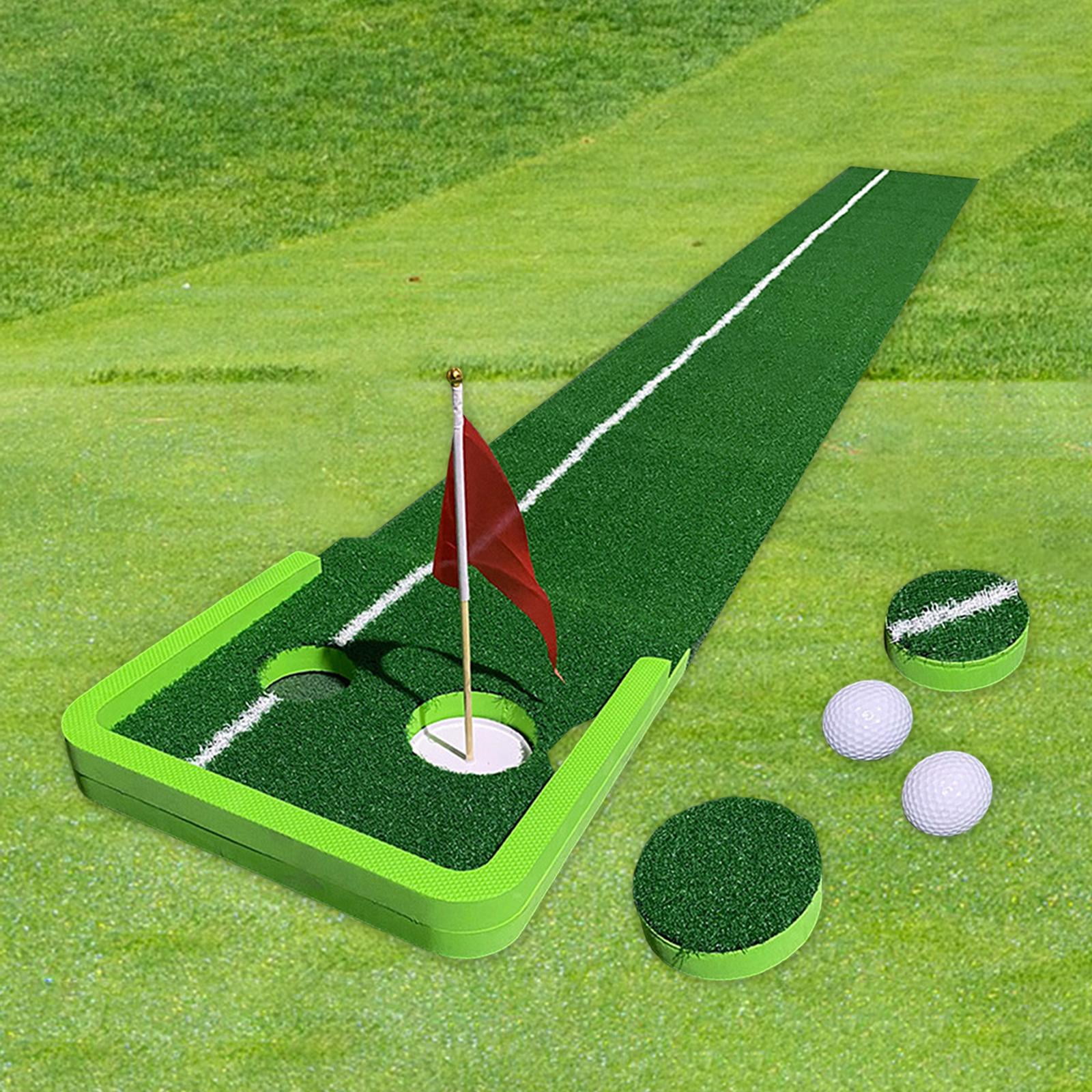 DimyFew Golf Green Putting Mat with Ball and Flags Indoor Outdoor Foldable Golf Practice
