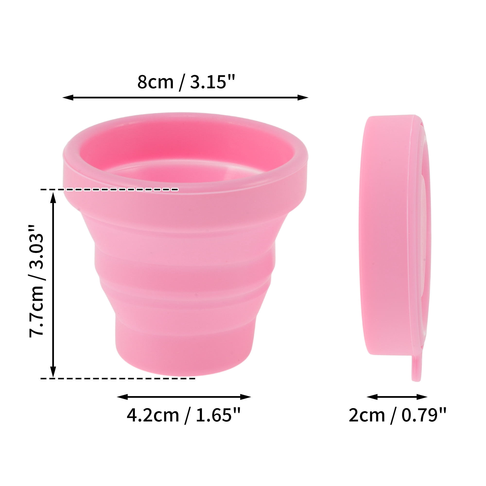 Unique Bargains Folding Cup with a Folded Height of 2cm and a Capacity of 100ml Pink