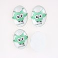 thumbnail image 2 of Cartoon Owl Printed Glass Oval Cabochons Medium Aquamarine 30x20x6mm, 2 of 3