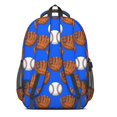thumbnail image 2 of Baseballs and Gloves Blue Pattern Backpack for School, Cute School Bag with Adjustable Shoulder Straps and Padded Back, 16.9"x12.6"x5.9", 2 of 3